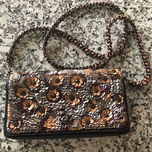 Coach Dinky Leather sequins